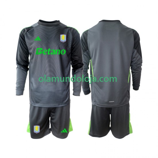 Camisola Aston Villa Guarda-redes Criança Equipamento Primeiro 2025-2026 Manga Comprida